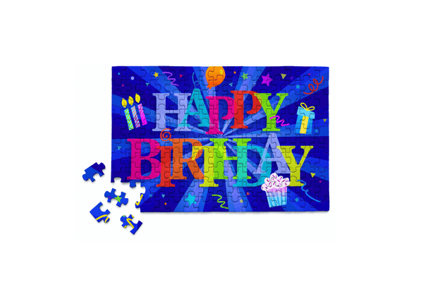 Happy Birthday jigsaw mini micro puzzle balloons candles confetti mini in test tube