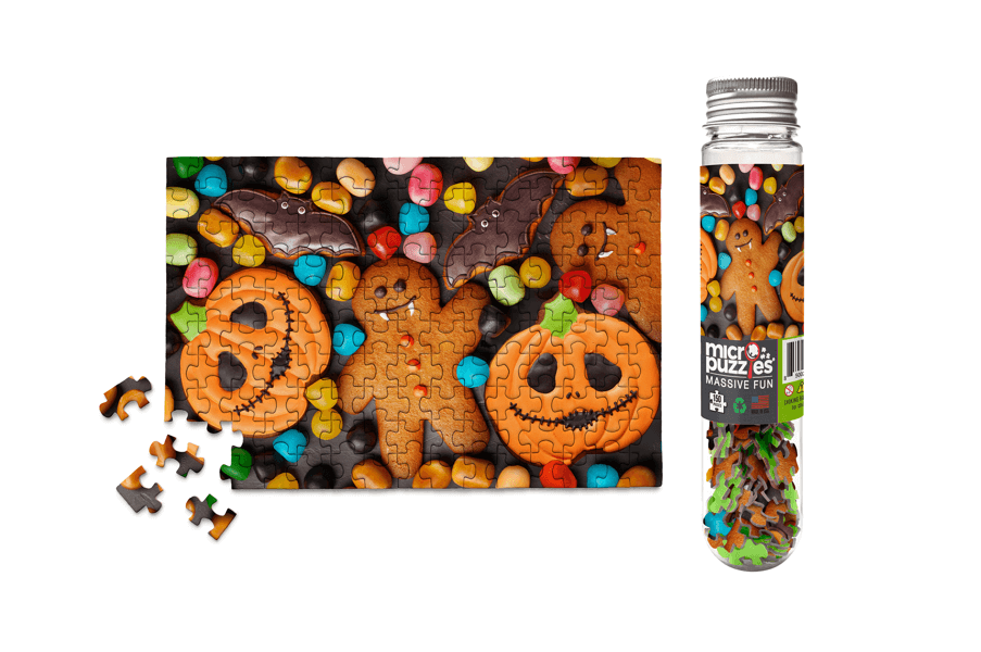 Halloween mini micro jigsaw puzzle in a test tube