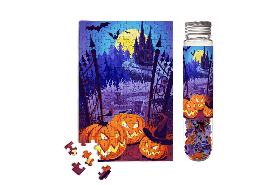 Halloween jigsaw mini micro puzzle haunted house in a test tube