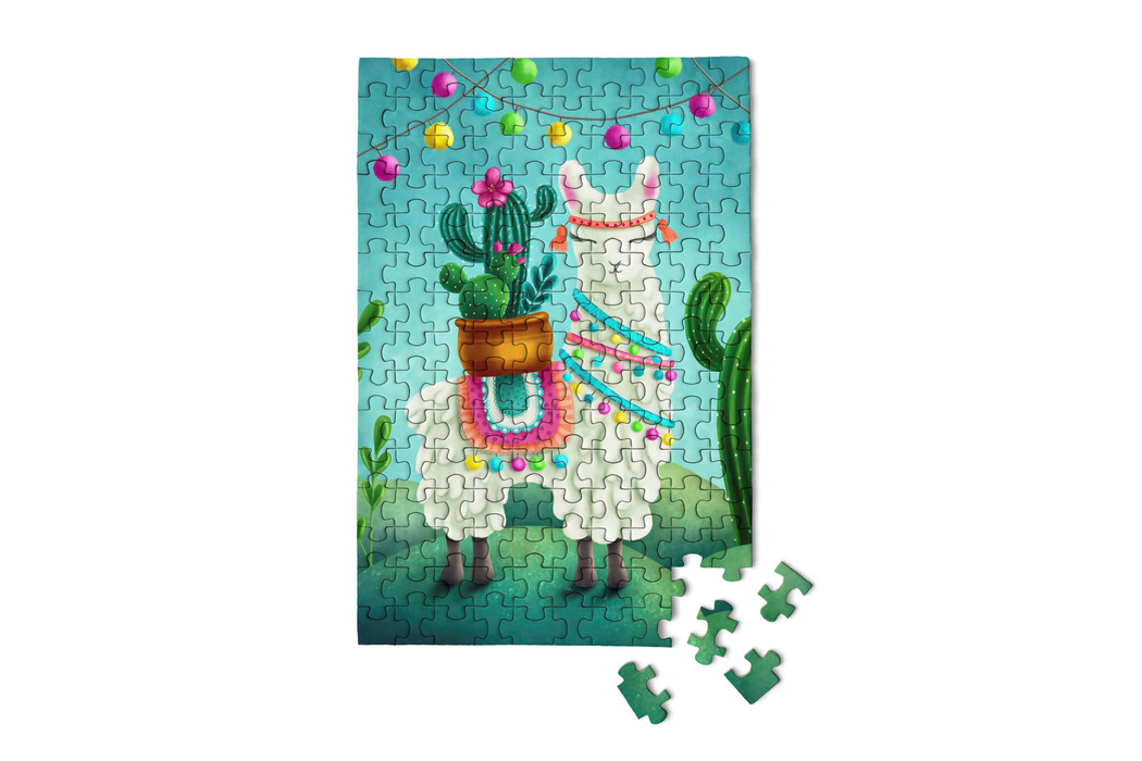 150 piece llama micro mini jigsaw puzzle packed in a test tube