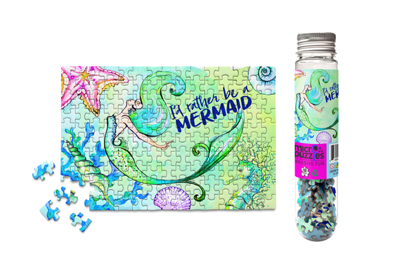 150 piece mermaid micro mini jigsaw puzzle packed in a test tube