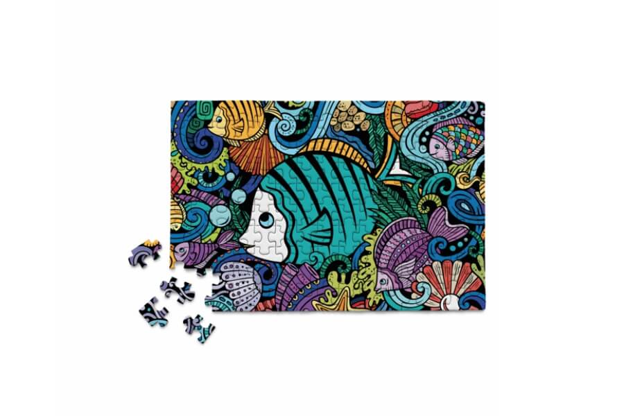 150 piece mini micro jigsaw puzzle colorful fun fish and oyster